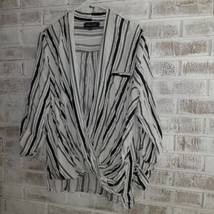 New Look Draped Criss Cross Top sz 1X On Trend Versatile